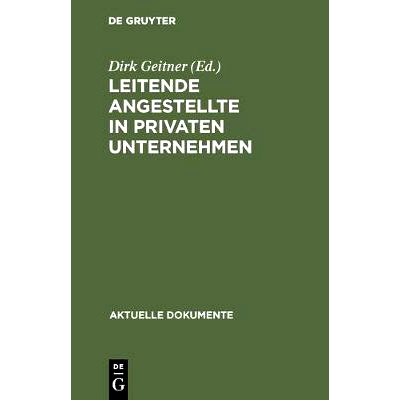 预订 Leitende Angestellte in privaten Unternehmen: 9783110045994