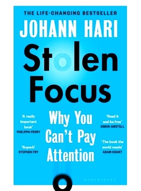 注意力危机 你为何失去了专注力 英文原版 Johann Hari 走出焦虑作者 Stolen Focus