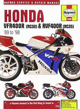 [预订]Honda VFR400 (NC30) & RVF400 (NC35) V-Fours (89 - 98) Haynes Repair Manual 9780857339171