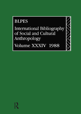 预订 IBSS: Anthropology: 1988 Vol 34