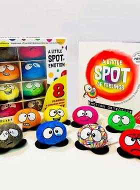 现货 一小点儿情绪礼盒 绘本+8个情绪认知玩偶 Diane Alber 儿童情绪管理 英文原版 A Little SPOT of Emotion 礼品书 Feelings