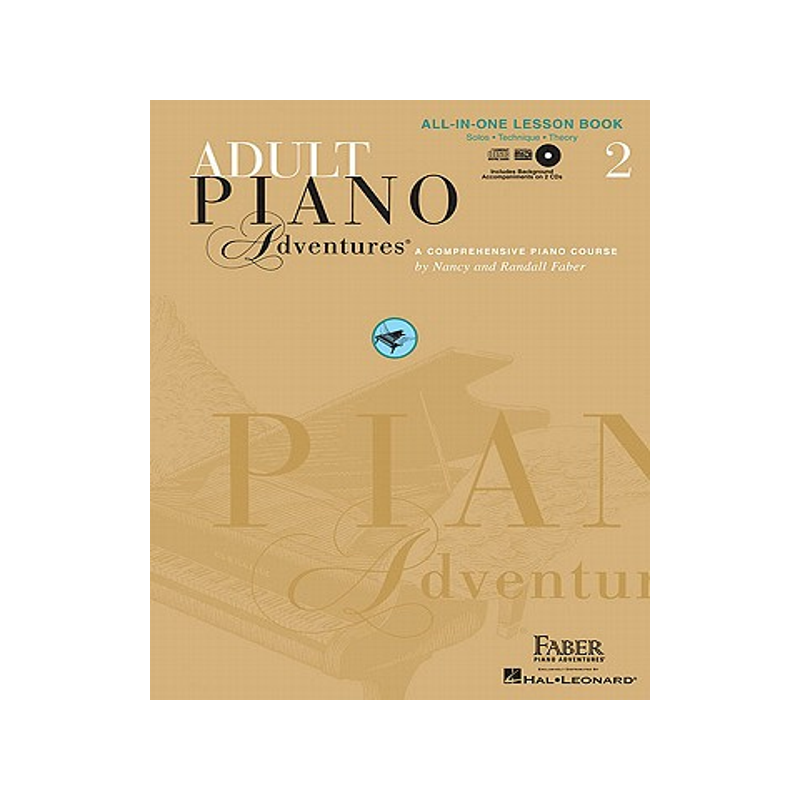 英文原版 菲伯尔成人钢琴课程,第2辑 Adult Piano Adventures All-In-One Piano Course Book 2: with CD, DVD and Online