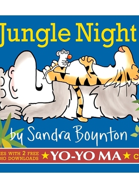 英文原版 丛林之夜 Sandra Boynton 马友友大提琴音乐下载 低幼纸板书 Jungle Night [With 2 Free Audio Downloads, Yo-Yo Ma]