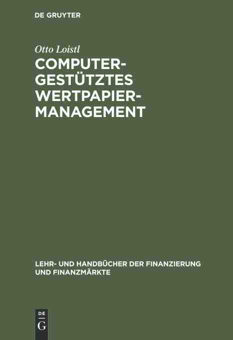 【预订】Computergestütztes Wertpapiermanagement 9783486238167