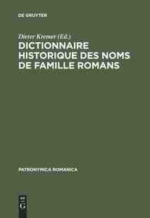 historique des romans 预订 9783484555013 famille Dictionnaire noms
