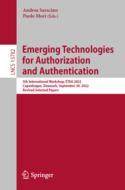 [预订]Emerging Technologies for Authorization and Authentication
