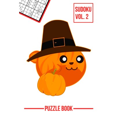 预订 Thanksgiving Orange Tabby Cat Sudoku Pilgrim Hat Season Puzzle Book Volume 2: 200 Challenging Puzzles: 979855494147