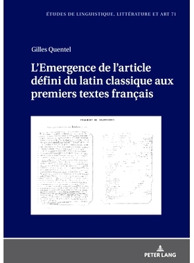 预订 L’Emergence de l’article défini du latin classique aux premiers textes français: 9783631923399