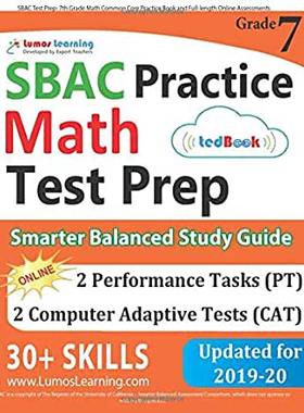 【微瑕清仓】SBAC Test Prep: 7th Grade Math Common Core Practice Book and Full-length Online Assessments: Smarte...