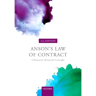 安森合同法 Anson’s Contract 9780198829973 Law