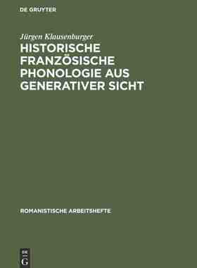 【预订】Historische französische Phonologie aus generativer Sicht 9783484500778