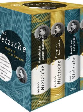现货 德文原版 尼采作品4卷合集套装 精装收藏 德国经典文学著作 Friedrich Nietzsche Werke in vier Bänden