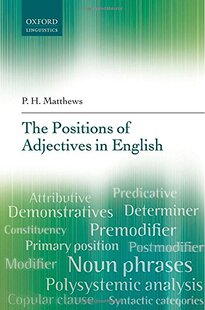 Positions The 预订 English Adjectives