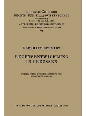 预订 Rechtsentwicklung in Preussen: 9783642982552