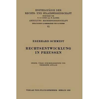 预订 Rechtsentwicklung in Preussen: 9783642982552