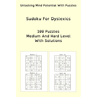 预订 Sudoku For Dyslexics: 100 Puzzles Medium And Hard Level With Solutions: 9798879954500