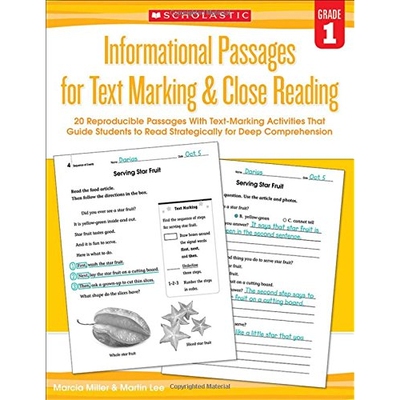 预订 Informational Passages for Text Marking & Close Reading: Grade 1 20 Reproducible Passages with Text-Marking Activit