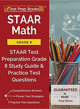 【预售】Staar Math Grade 8: Staar Test Prepa...