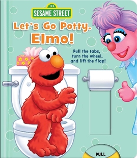 Potty 纸板翻翻书 Street Sesame Elmo Let 学用马桶 英文原版