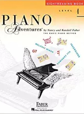 4级视奏 菲伯尔钢琴基础教程 英文原版 Piano Adventures: Level 4: Sightreading Book