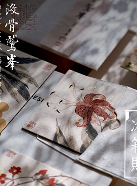 宣纸冰箱贴-恽寿平恽南田的《瓯香馆写生册》没骨画-中式礼物
