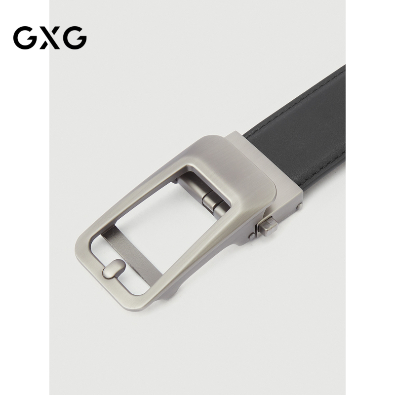 GXG通勤皮带潮流仿针扣男士自动扣腰带时尚黑色裤带