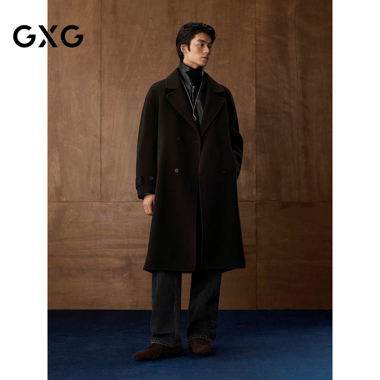 GXG男装 商场同款质感长款大衣 2025年冬季新品G25X264017