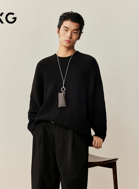 GXG男装 商场同款简约圆领线衫 2025年冬季新品G25X204029
