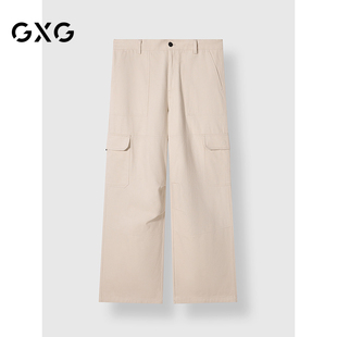 通勤男长裤 GXG男装 裤 仿牛津宽松工装 24年冬G24X024124 商场同款