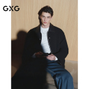 新品 2025秋季 廓形行政PU皮拼接翻领夹克休闲外套男 GXG男装
