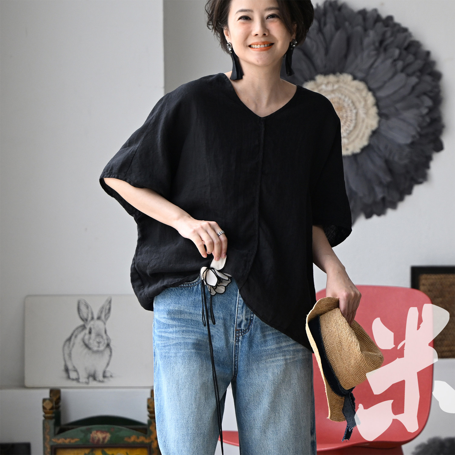 包邮C97680文艺休闲中缝V领显瘦亚麻衬衫女 夏季百搭多色上衣