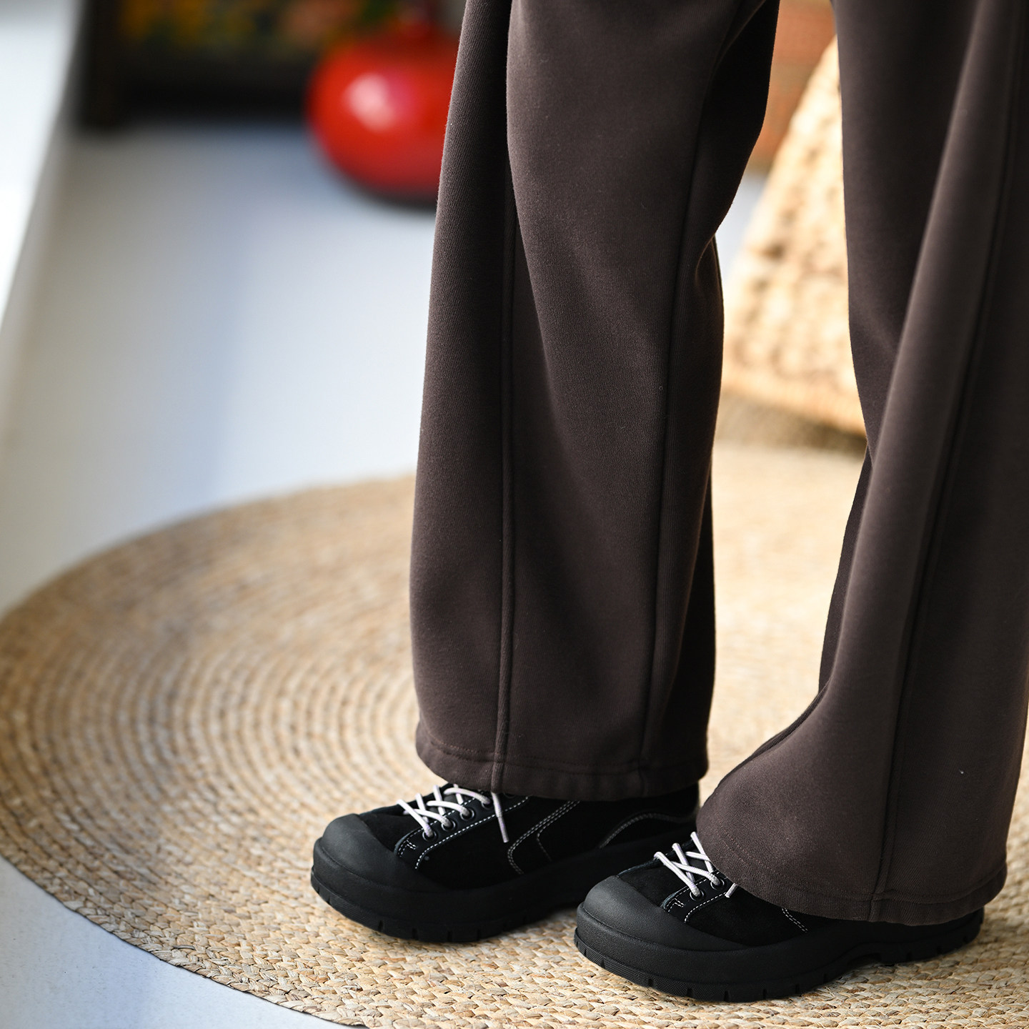 包邮特●S71610 休闲文艺牛反绒+PU圆头内加绒保暖厚底鞋女秋冬,女鞋,时尚休闲鞋,淘宝优惠券,粉丝福利购,淘宝优惠卷