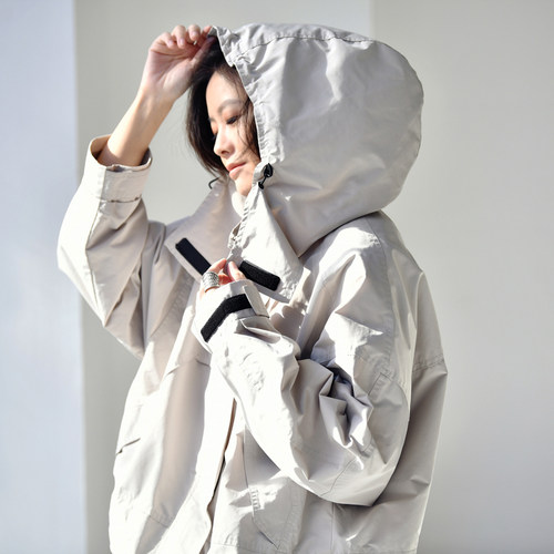 中长款连帽风衣外套米兰宣言韩版