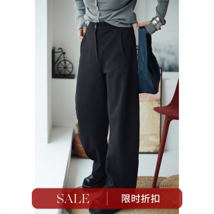 洋气百搭高腰弯刀休闲裤 显瘦侧拼线香蕉裤 女米兰宣言 韩版 K56991