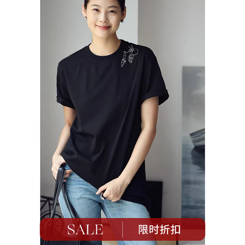短袖韩版常规钉珠纯棉