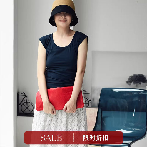 T2013A 简约文艺纯色显瘦百搭大弹力圆领短袖打底T恤女 米兰宣言