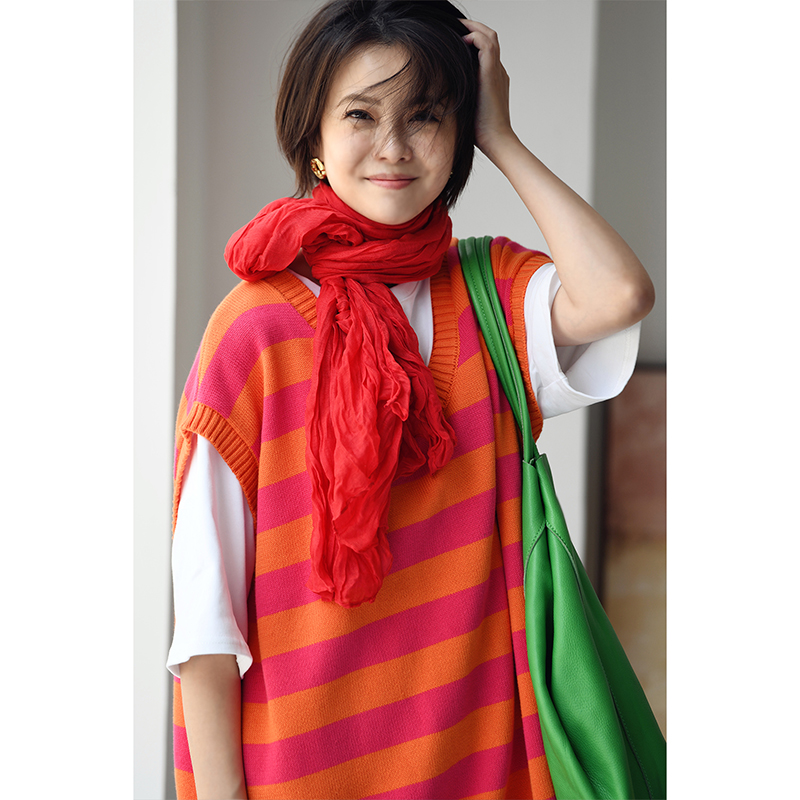 文艺复古薄款褶皱长围巾女春秋