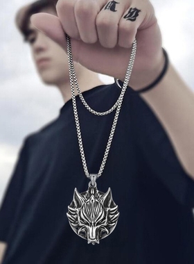 欧美个性霸气狼头吊坠hiphop街头动物狼头项链