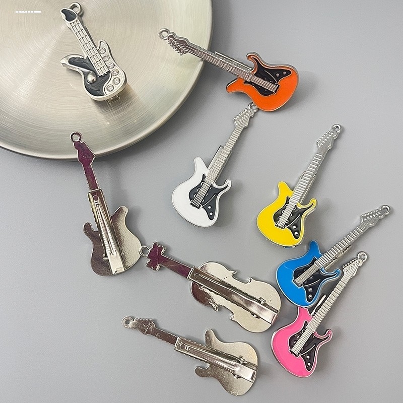 小红书同款迷你吉他小提琴发夹可爱少女心学生鸭嘴夹边夹刘海夹