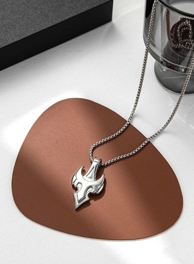 个性男士火焰船锚吊坠饰品项坠男款毛衣链项链