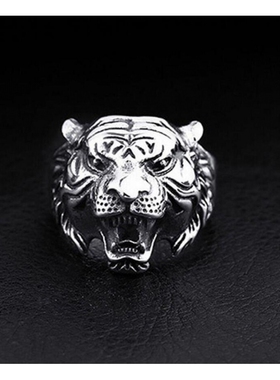 韩版本命年白虎戒指男潮霸气时尚开口虎头指环生肖个性手饰品