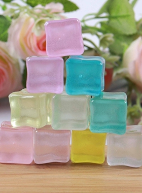 diy仿真冰块模型亚克力彩色夜光18mm冰块迷你透明仿真装饰品配件