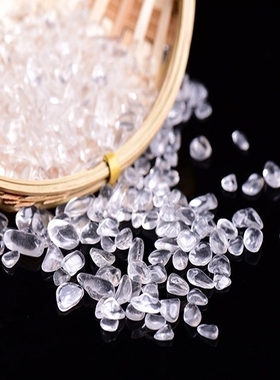 白水晶碎石头颗粒 白水晶原石灵石白水晶消磁石净化水晶能量石