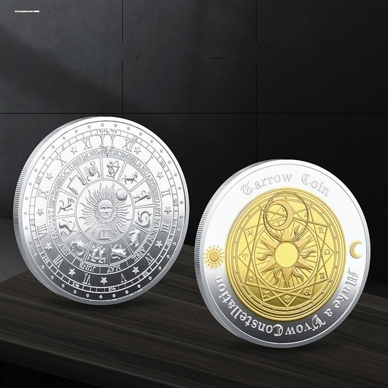 怪盗基德同款魔术币金银色太阳星座月亮盘许愿币包邮