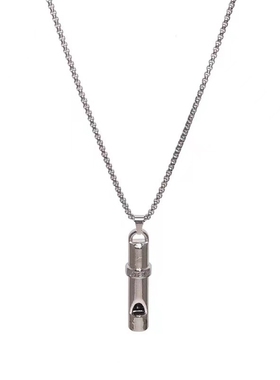 欧美简约款口哨吊坠项链 ins风百搭男女嘻哈街头毛衣链