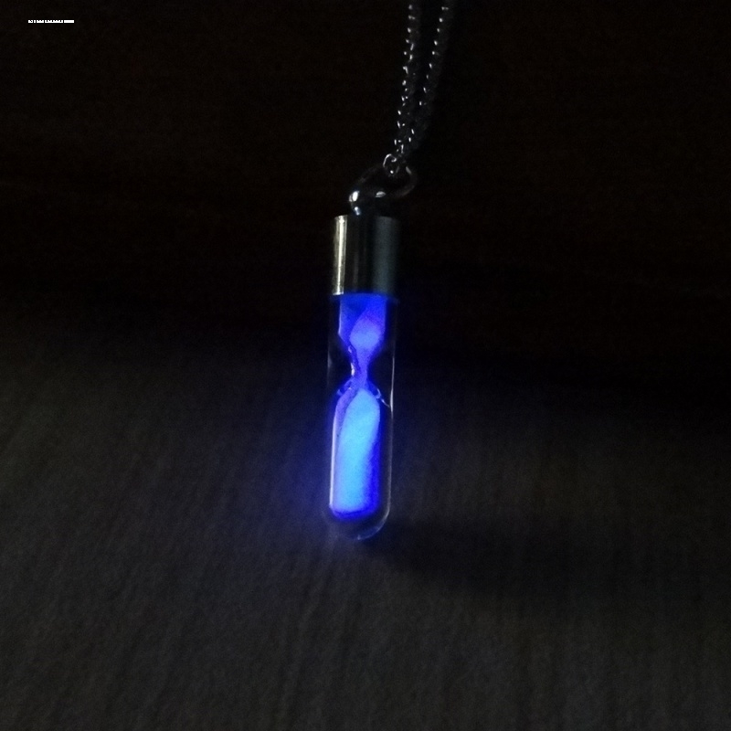时光沙漏水晶漂流瓶吊坠 创意流沙许愿瓶夜光项链