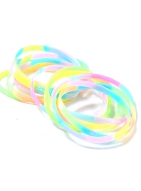 彩色荧光发夜光软橡胶硅胶手环手圈手链手镯创意字母饰品