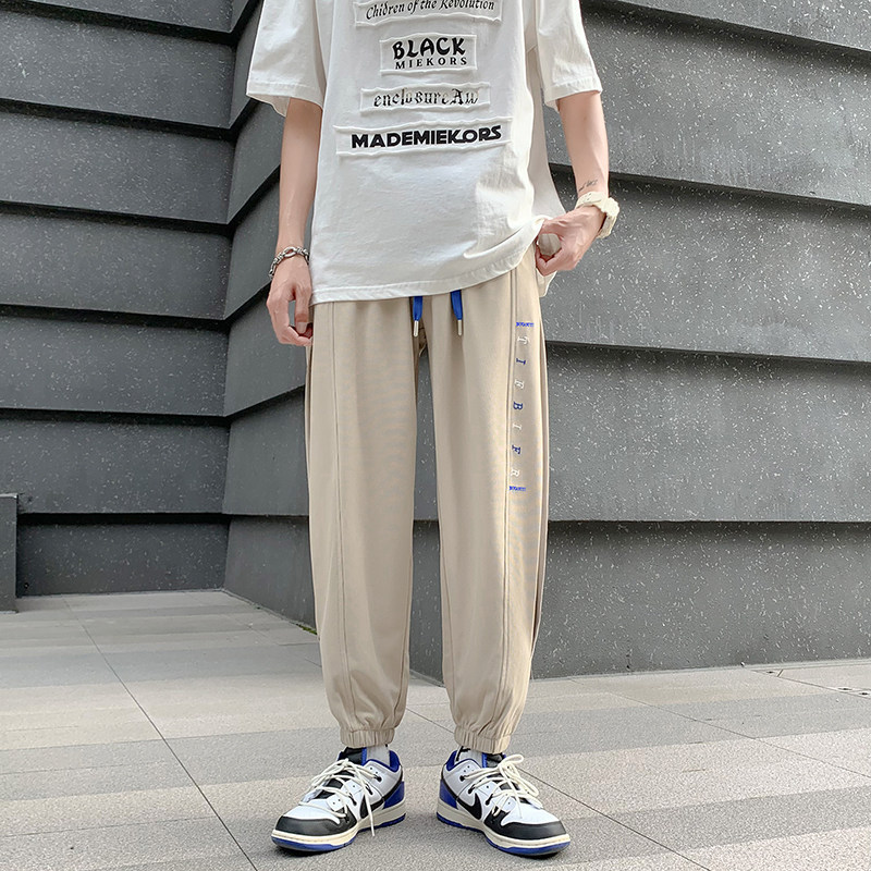 @港风条纹织带束脚裤男休闲百搭潮牌运动裤NZ258-P40,女装休闲裤,星座223（原229-2）