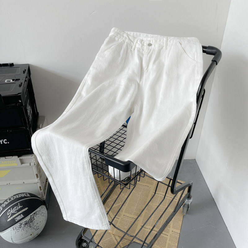 @平铺白色牛仔裤男夏季ins潮休闲大码M-5XL直筒裤NZ263-PP45,男装牛仔裤,星座223（原229-2）