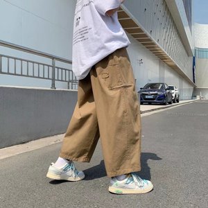 @港风  夏季工装九分裤宽松阔腿裤潮男萝卜裤 NZ271-P40图片